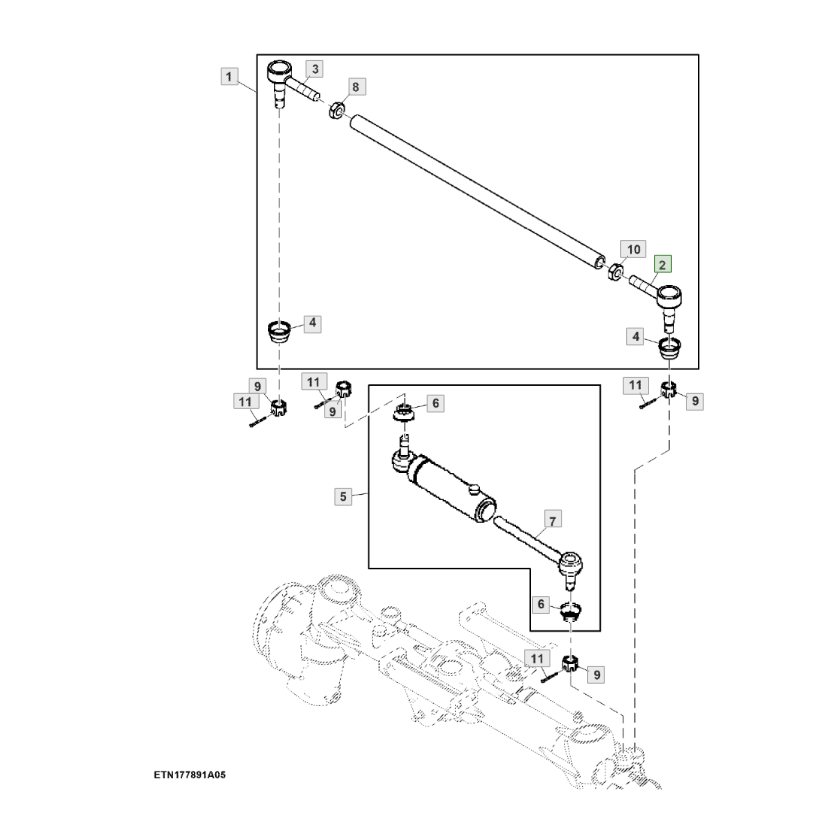 Part for JD JohnDeere Tractor, Ball Joint Socket, Lh- Ball Joint s Part Number SJ24674